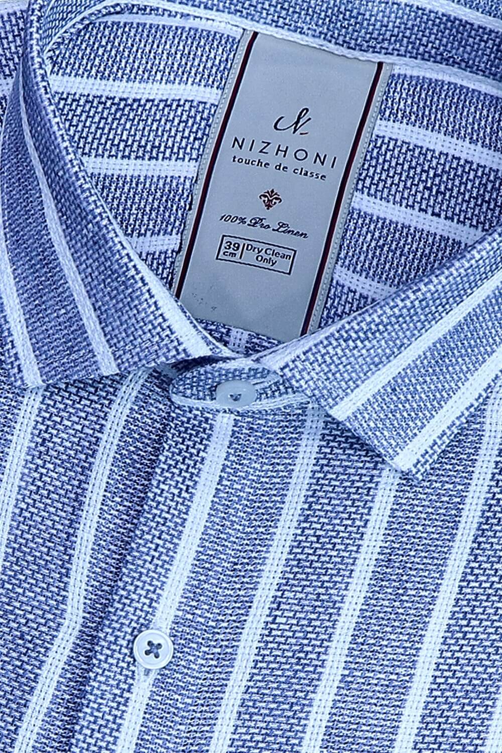 Mocklino Grey Stripes Pro Linen Slim Fit Shirt 907