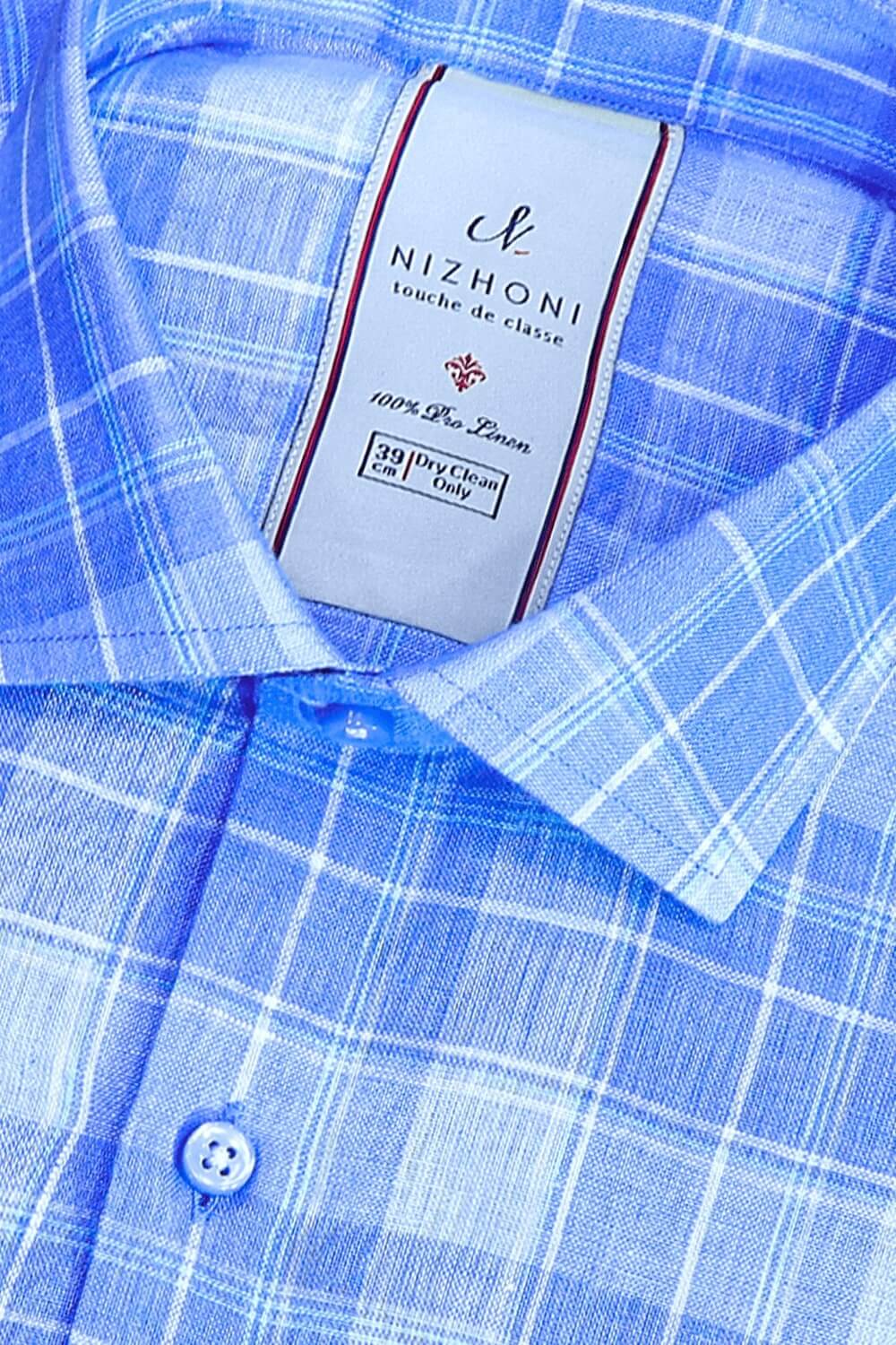 Blue Checks Pro Linen Slim Fit Shirt 994