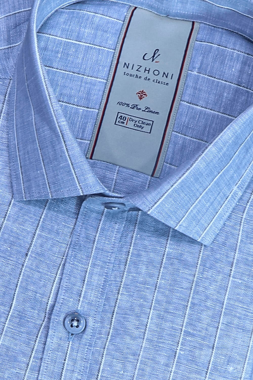 Jewel Turquoise Stripes Pro Linen Slim Fit Shirt 1227