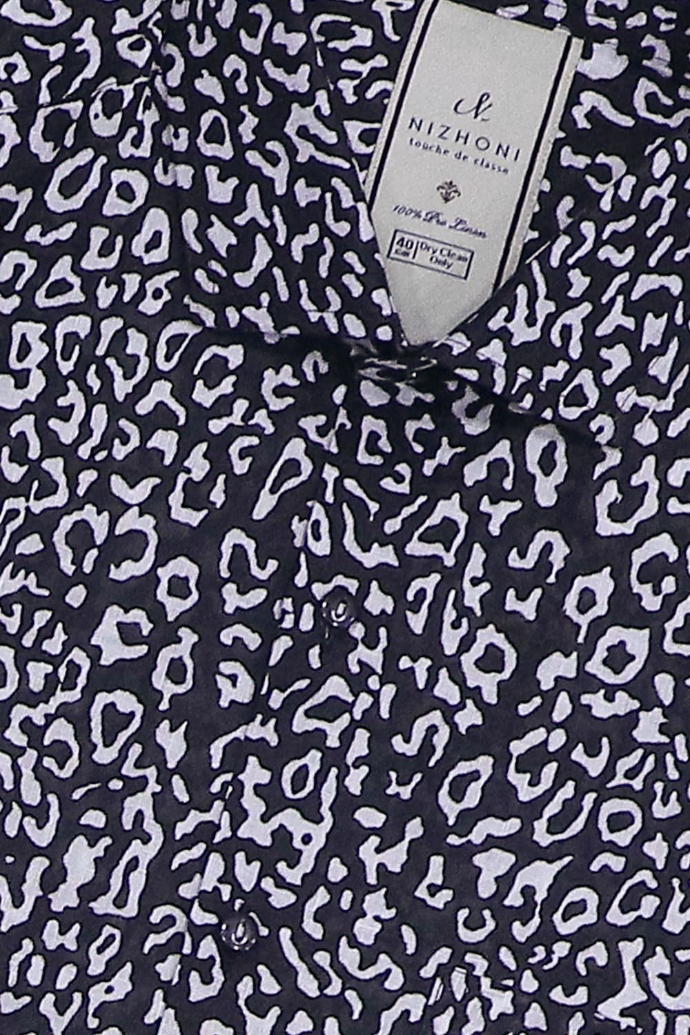 Black Print Linen Shirt 8405