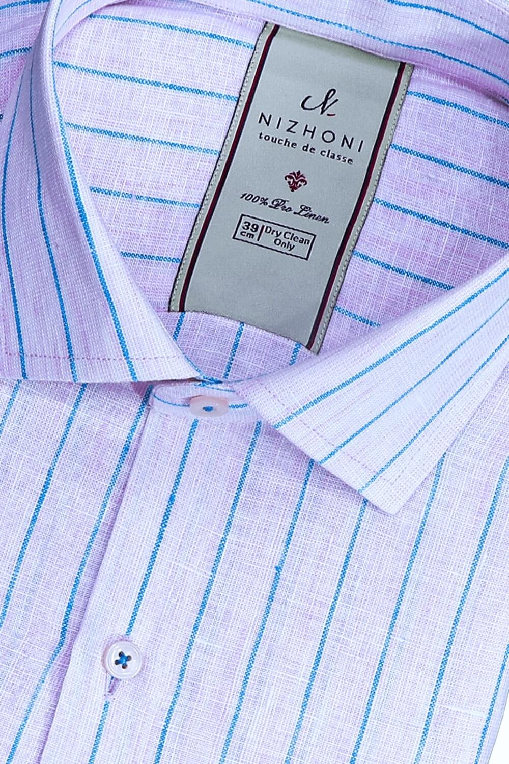 Pink Stripes Pro Linen Slim Fit Shirt 977
