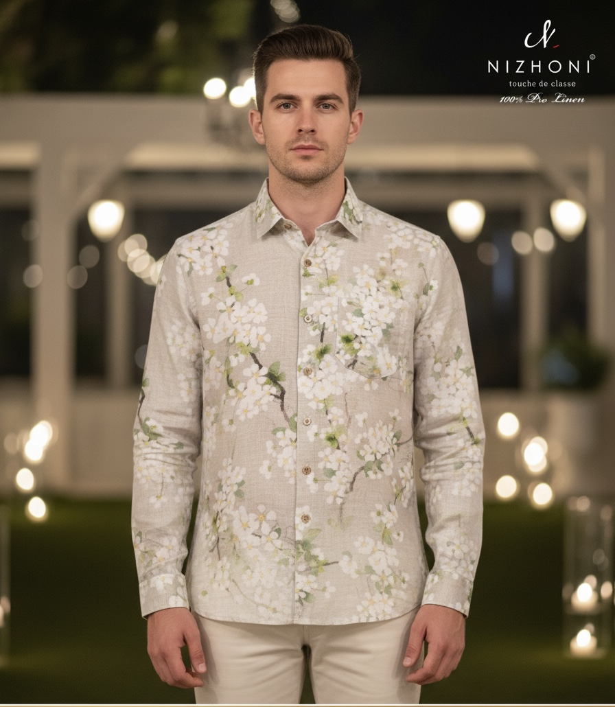 <p>NATURAL FLOWER PRINT FULL SLEEVE SHIRT SLIM FIT&nbsp;</p>