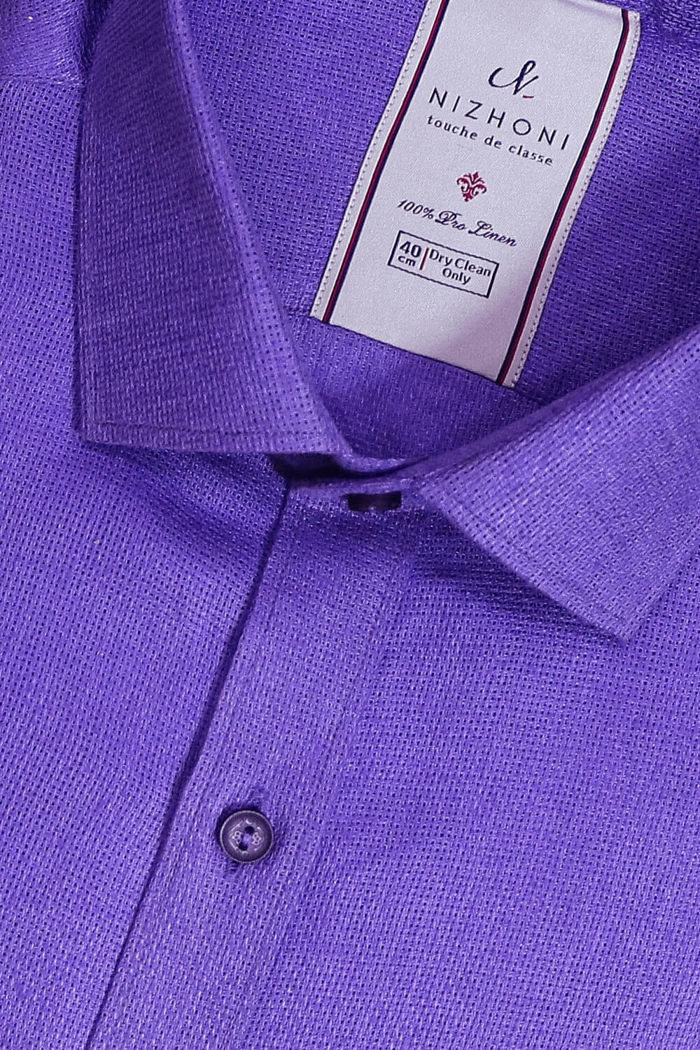 Bright Purple Plain Pro Linen Slim Fit Shirt 3155
