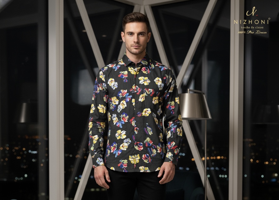 <p>GREEN FLORAL PRINT FULL SLEEVE SHIRT SLIM FIT&nbsp;</p>