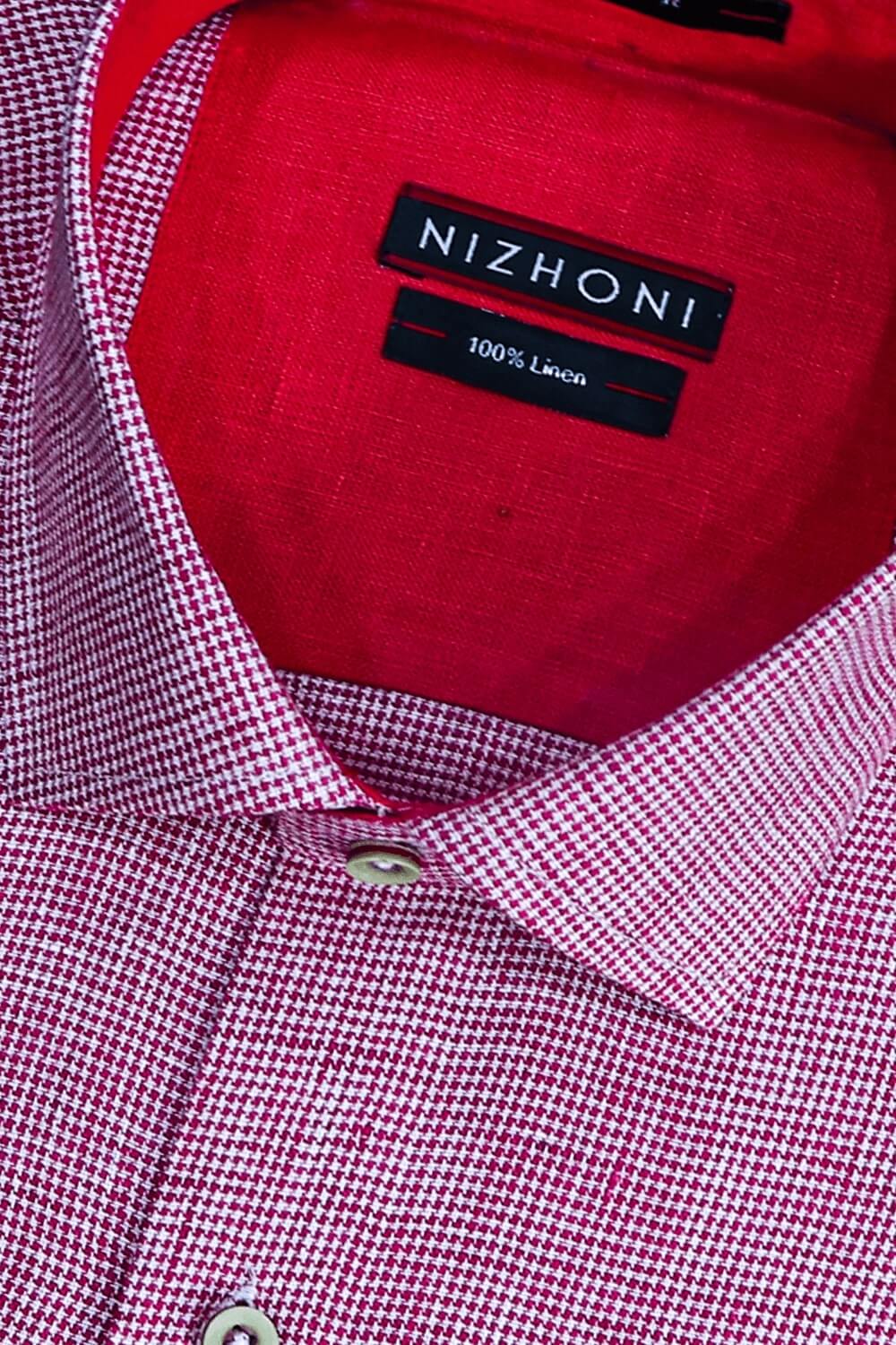 Reddish Zingam Checks Pro Linen Slim Fit Shirt 912