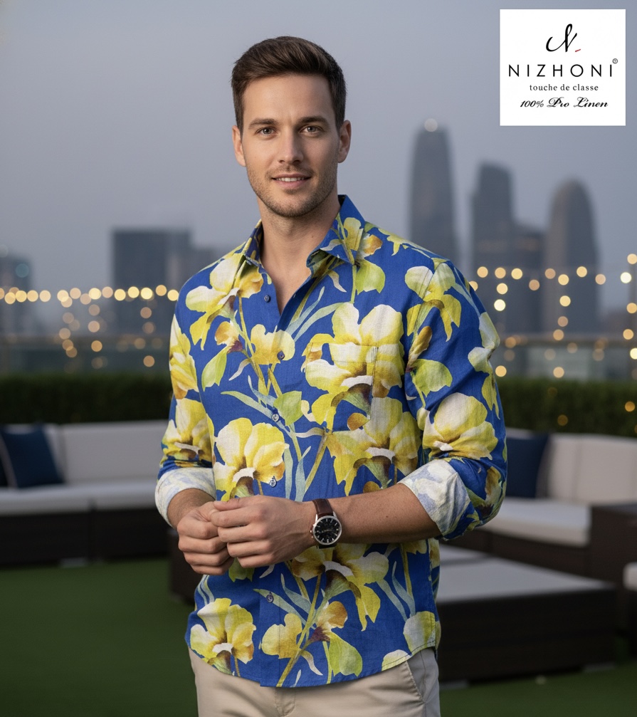 <p>YELLOW PRINT FLOWER DESIGN FULL SLEEVE SLIM FIT&nbsp;</p>